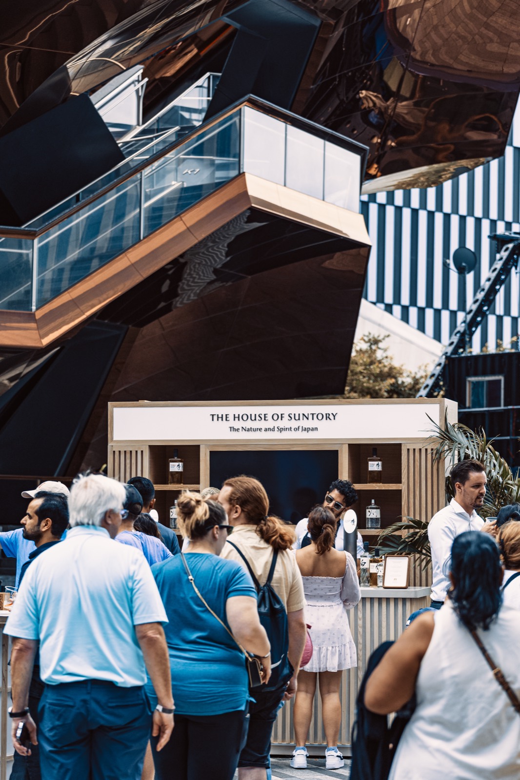House of Suntory brand activation cover frame — premium brand presence in a live setting. Pause Studios.
