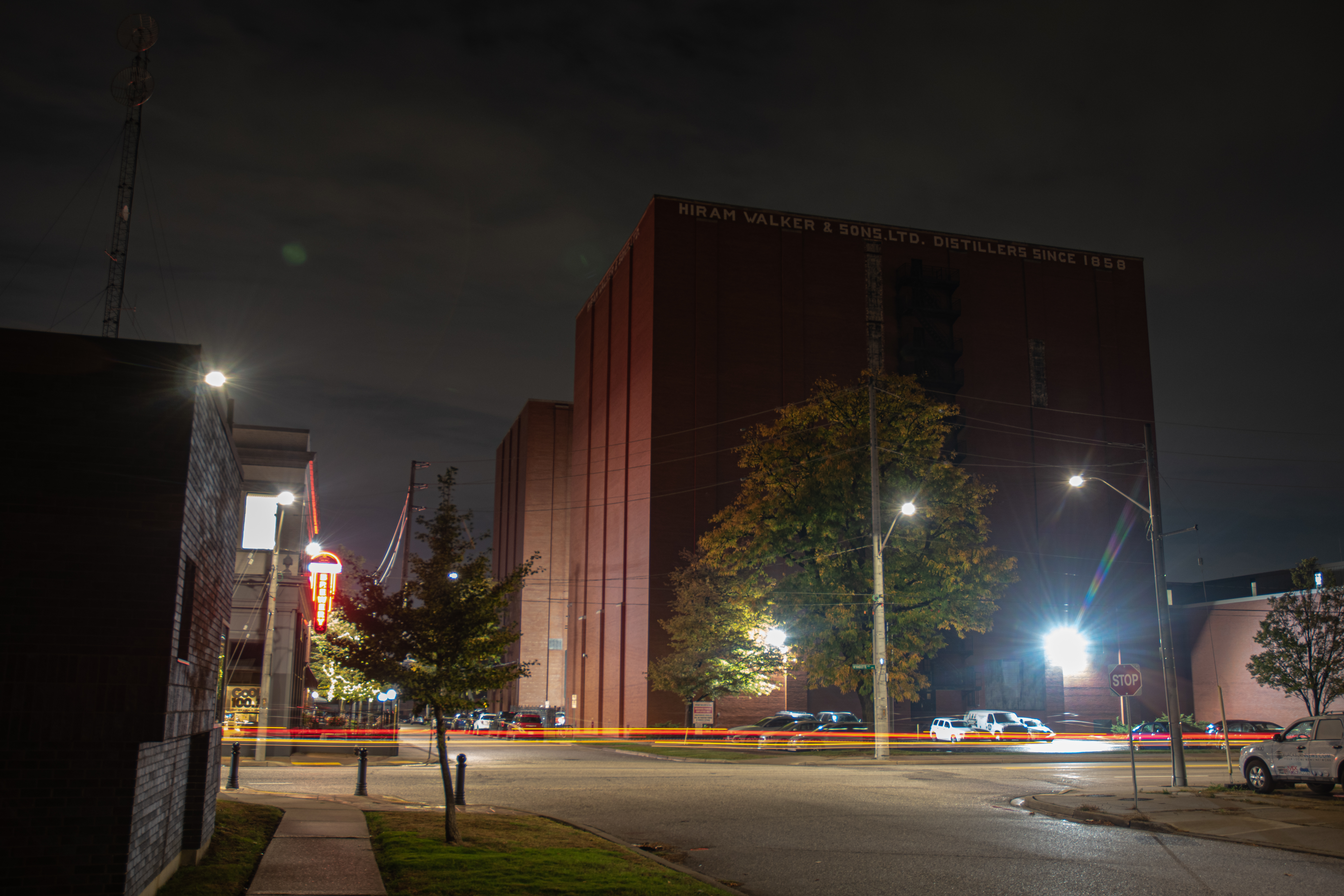 Walkerville district at night — Windsor, Ontario