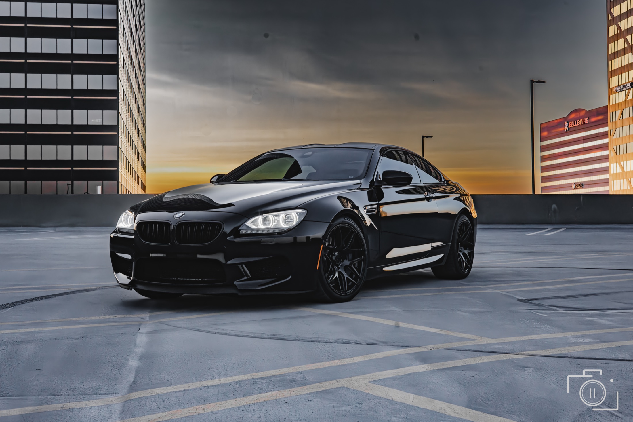 BMW M6 photographed on a Southfield, Michigan rooftop — personal automotive editorial for Phil Ajlouni by Brian Mullin / Pause Studios